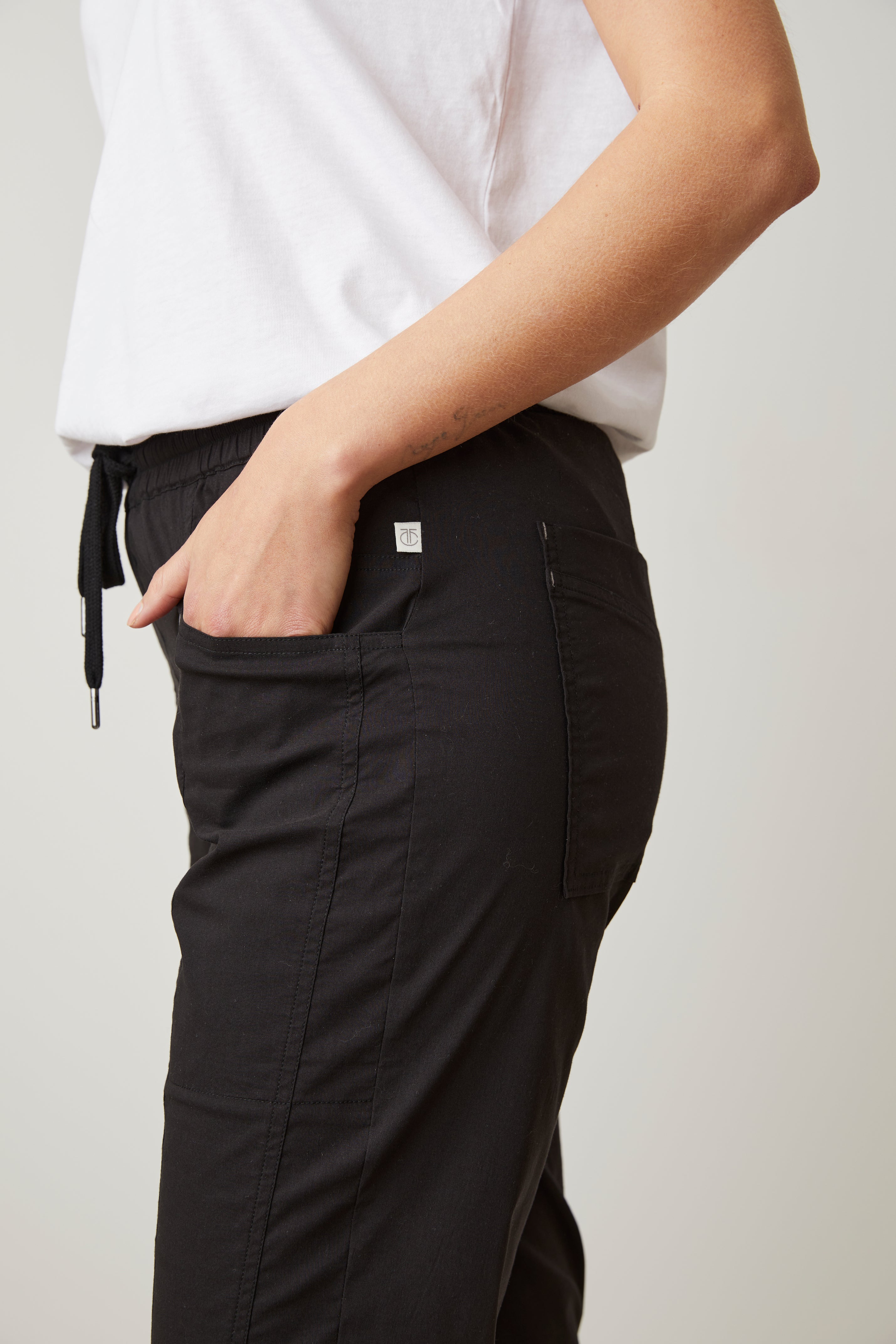 Black Rolled Trousers by Nothing Written on Sale